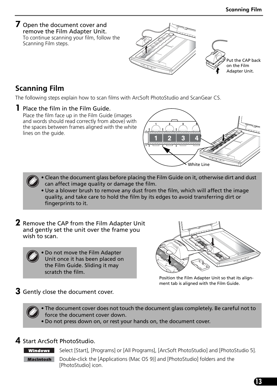 Scanning film | Canon LIDE 80 User Manual | Page 15 / 20