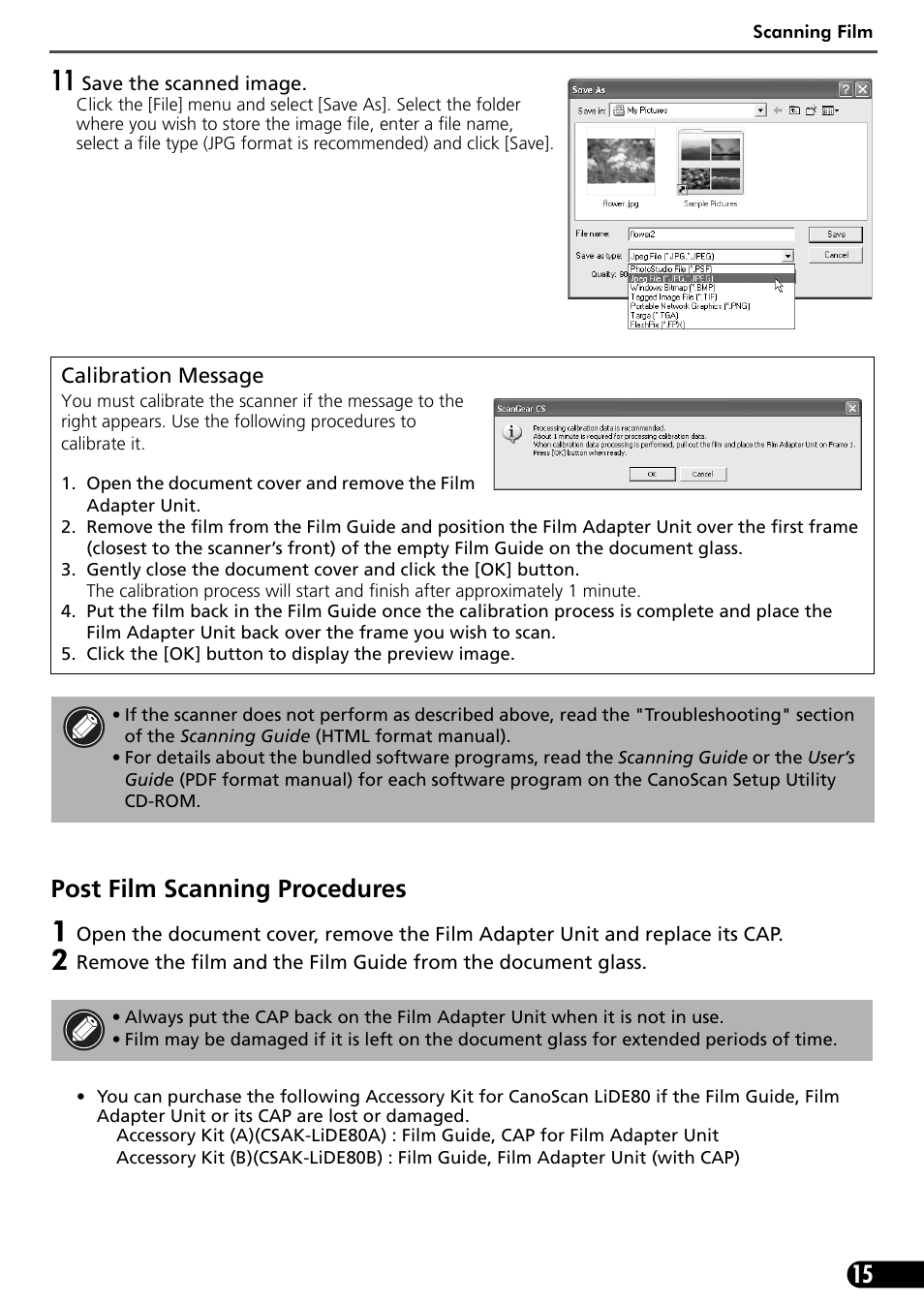 Post film scanning procedures | Canon LIDE 80 User Manual | Page 17 / 20