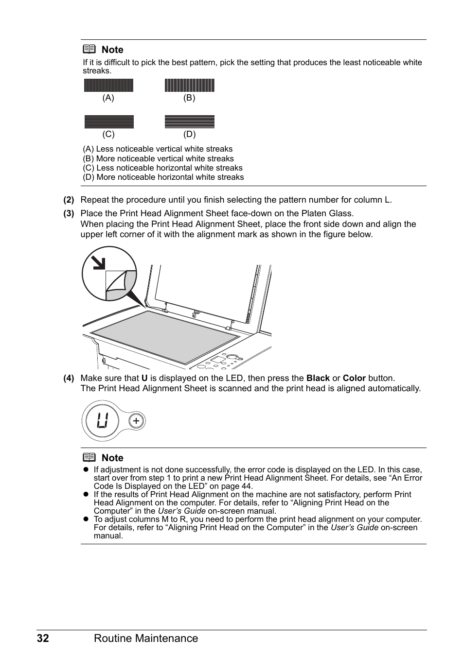 32 routine maintenance | Canon MP 190 Pixma User Manual | Page 36 / 76