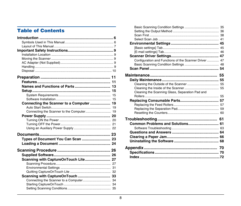 Canon IMAGEFORMULA P-150 User Manual | Page 8 / 74