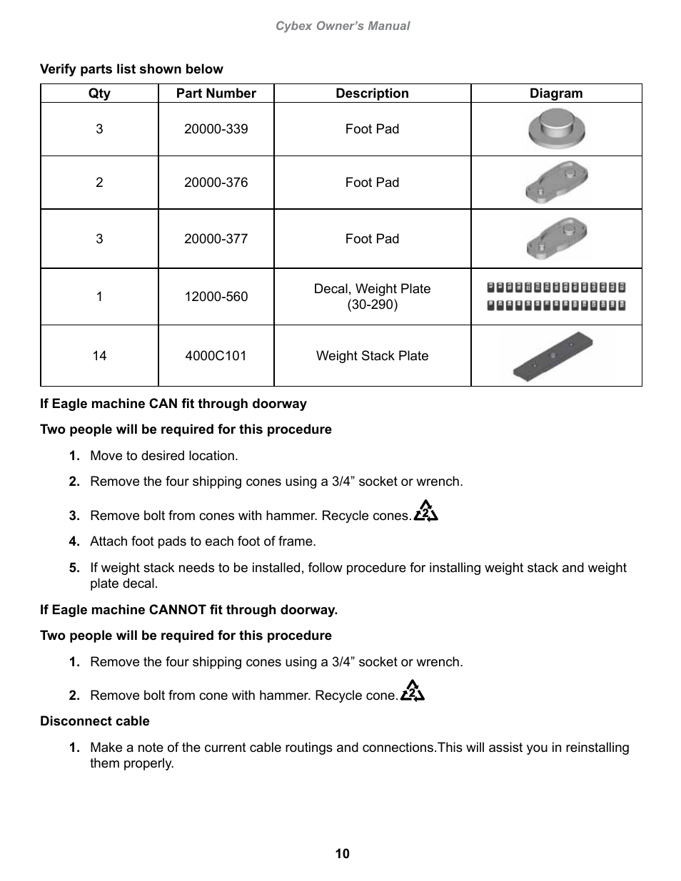 Cybex 20000 Eagle NX Chest Press User Manual | Page 10 / 30