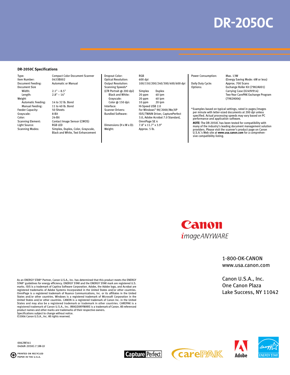 Canon DR-2050C User Manual | Page 4 / 4