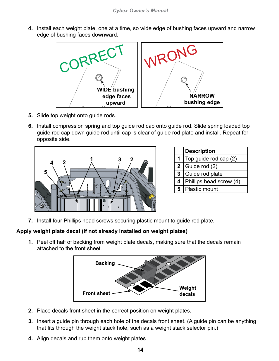 Wrong, Correct | Cybex 20060 Eagle NX Seated Leg Curl User Manual | Page 14 / 30