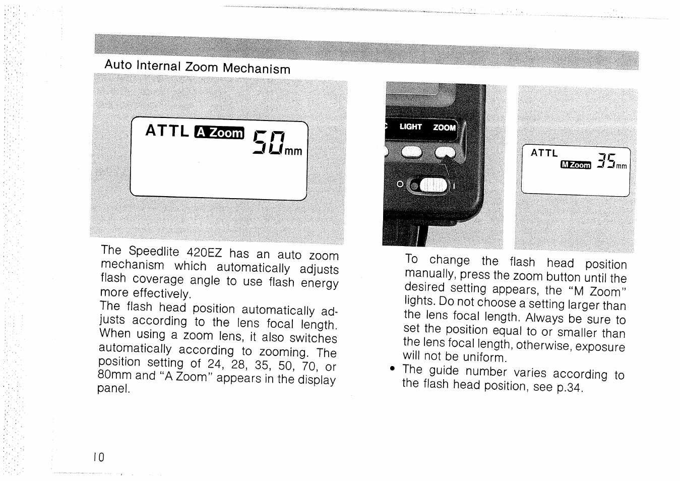 Mounting the flash | Canon 420 EZ User Manual | Page 10 / 68