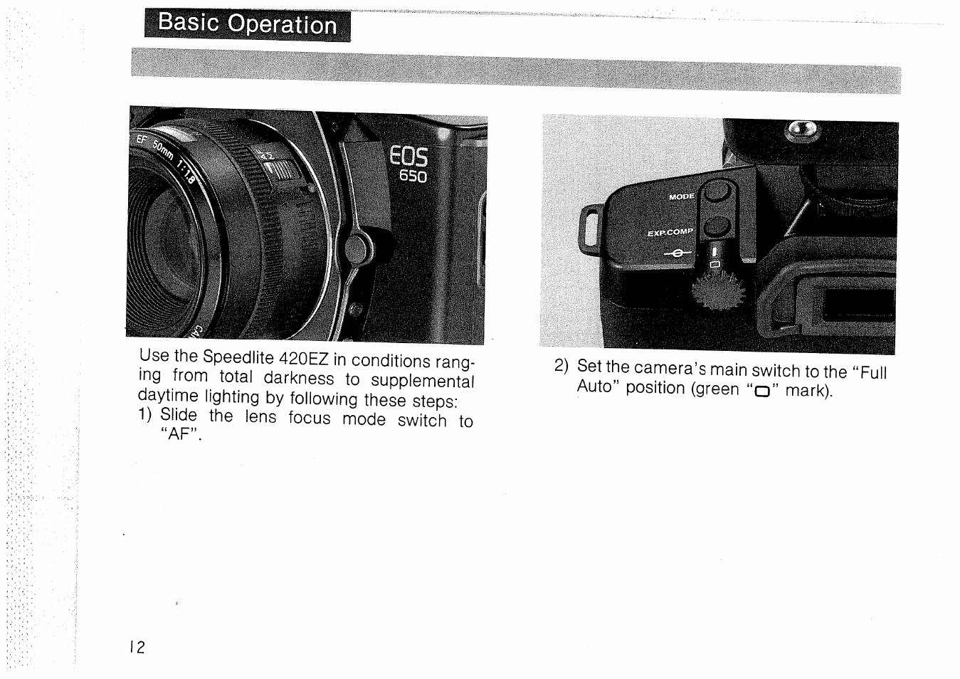 Ready lamp and test firing, Ready lamp and test firing ......... p. 8 | Canon 420 EZ User Manual | Page 12 / 68