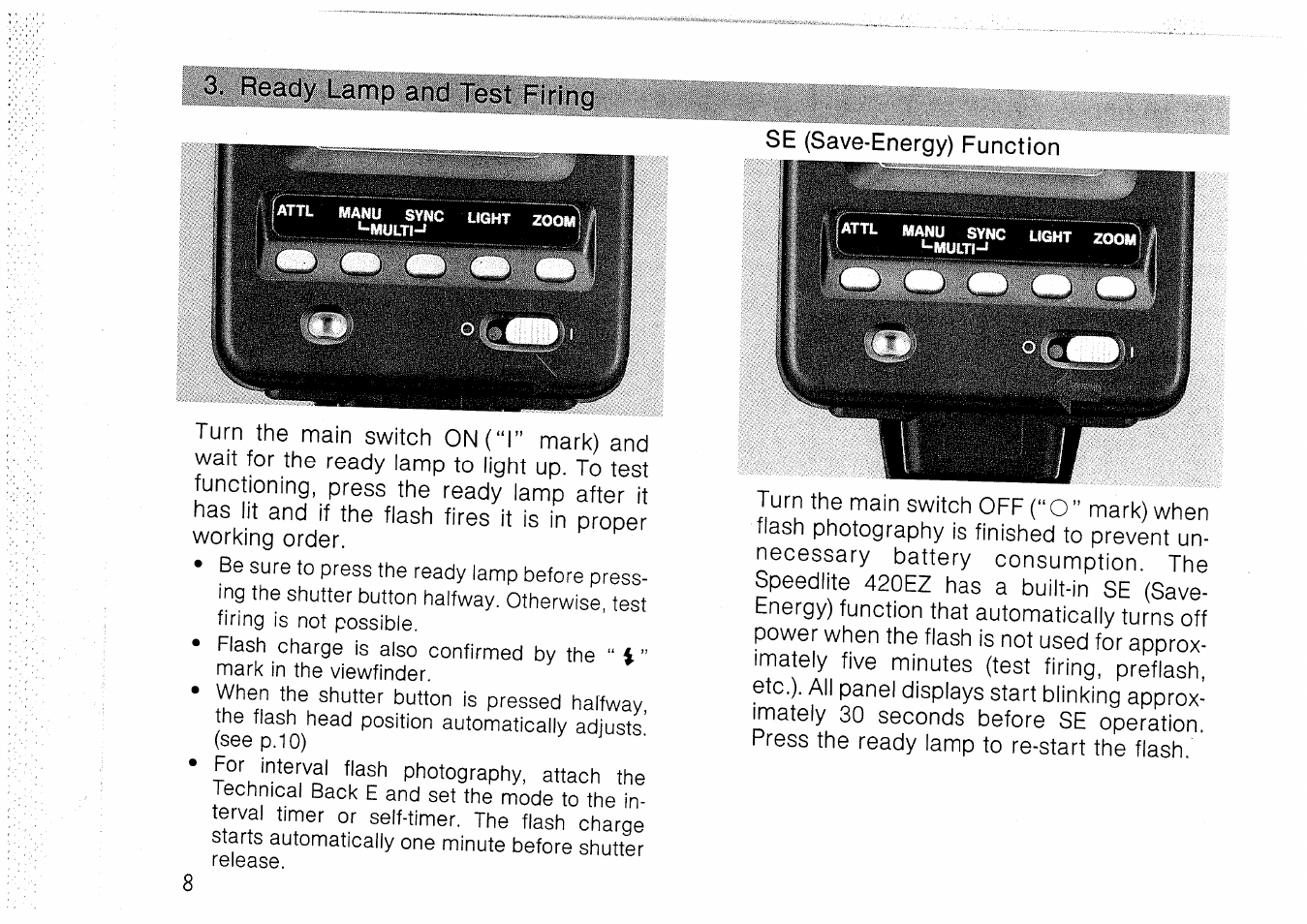 Preliminary preparations, Loading the batteries, Loading the batteries...................... p. 6 | Canon 420 EZ User Manual | Page 8 / 68