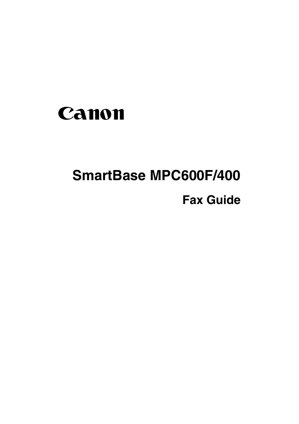 Canon MPC600F/400 User Manual | 82 pages