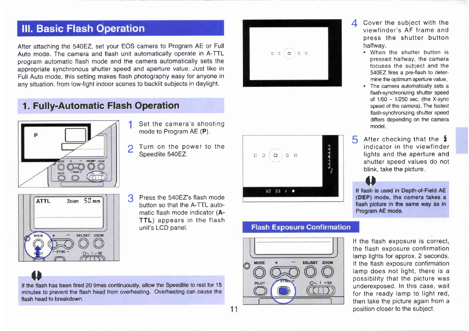 Mounting the flash | Canon 540EZ User Manual | Page 11 / 58