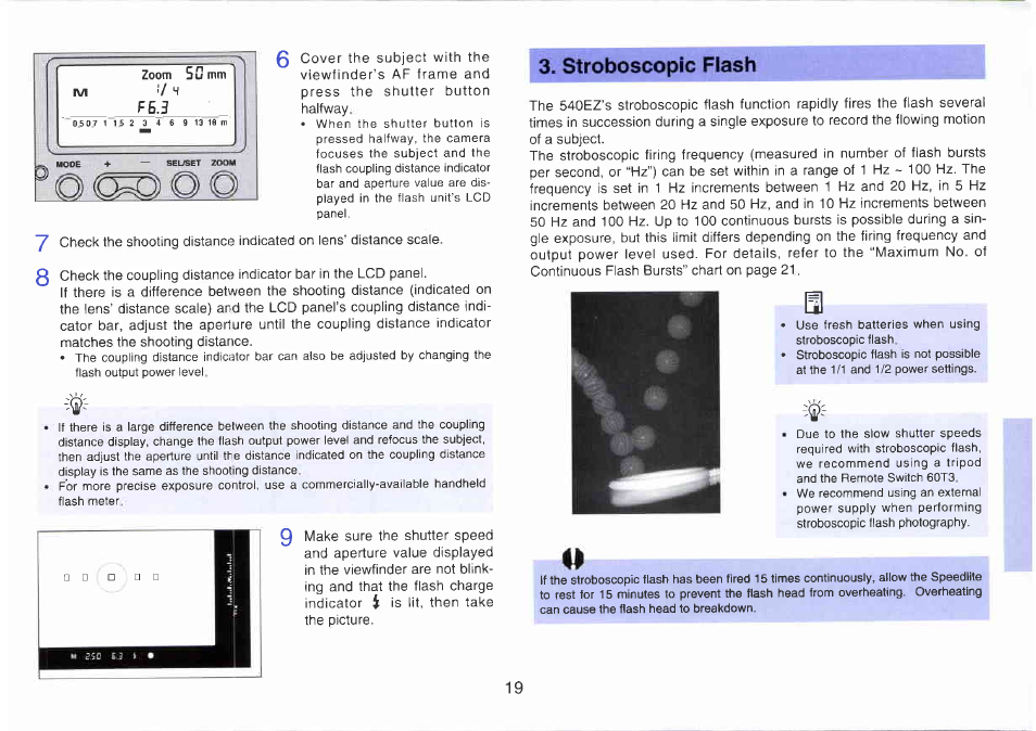 Display panel illumination, Af auxiliary light | Canon 540EZ User Manual | Page 19 / 58