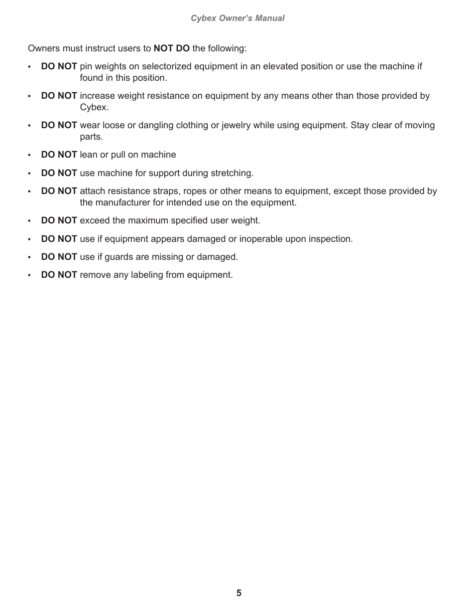 Cybex 20170 Eagle NX Medical Lat Glute Eagle NX Medical User Manual | Page 5 / 20