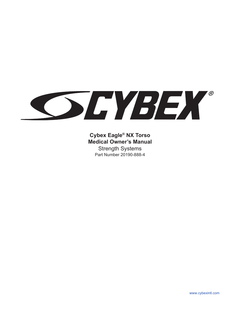 Cybex 20190 Eagle NX Medical Torso Eagle NX Medical User Manual | 20 pages