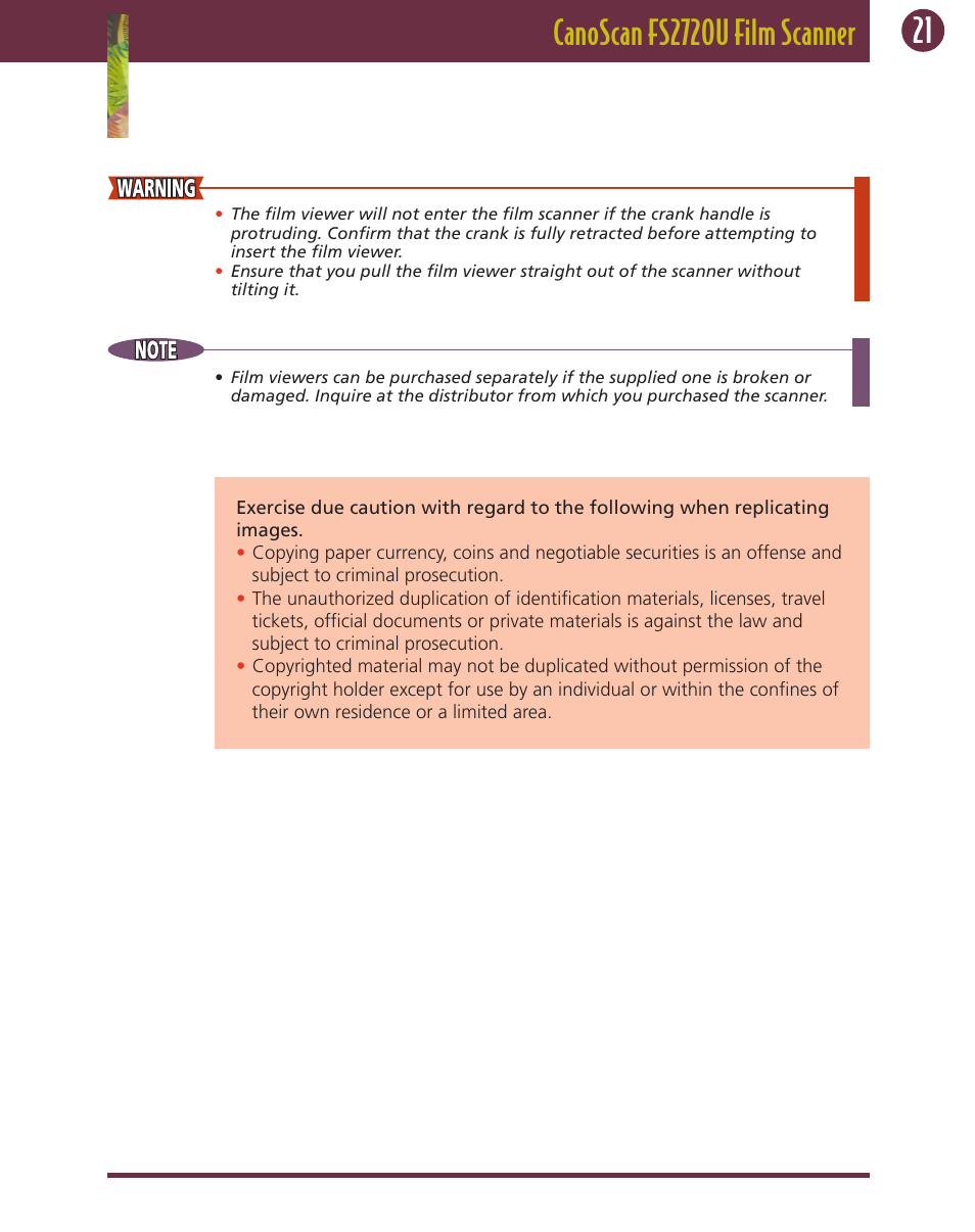 Canon FS 2720 U User Manual | Page 21 / 30