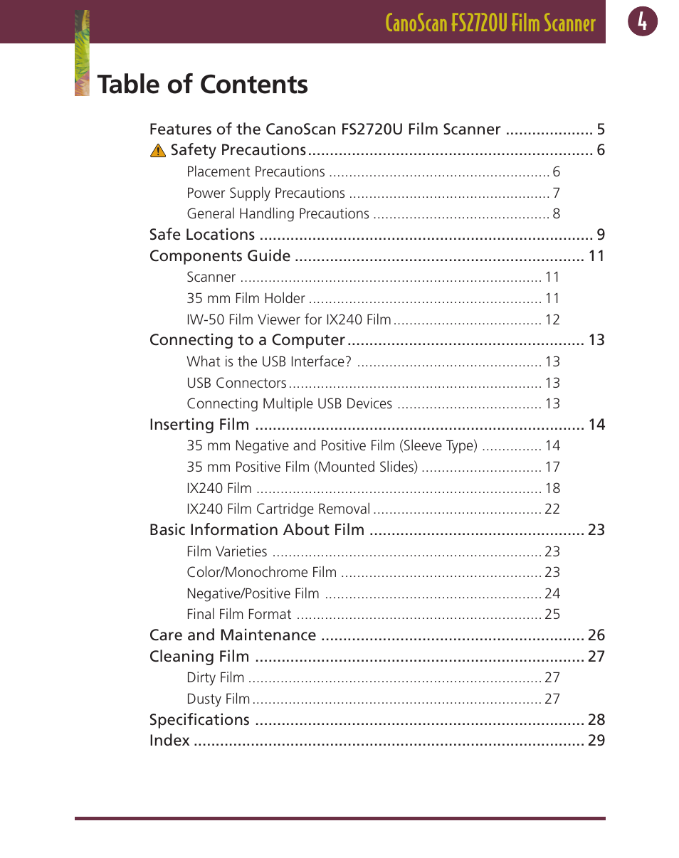 Canon FS 2720 U User Manual | Page 4 / 30