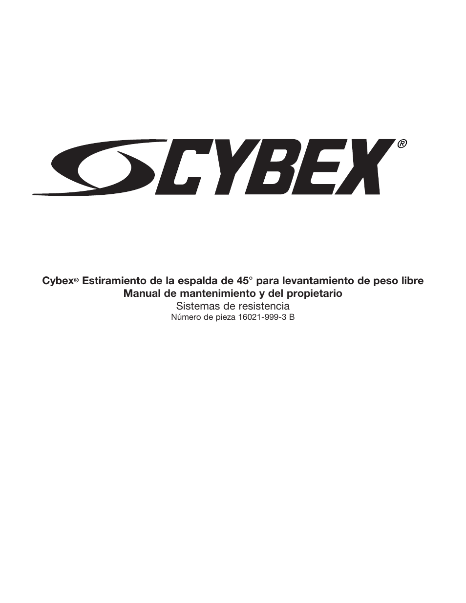 Cybex 1602145 Free Weight Degree Back User Manual | 20 pages