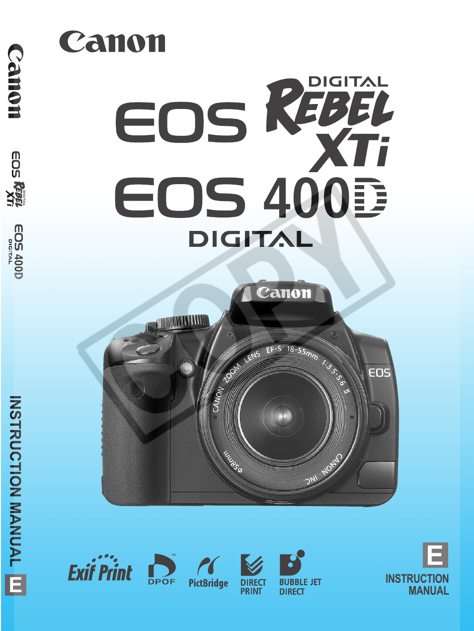 Canon EOS Rebel XTI User Manual | 180 pages