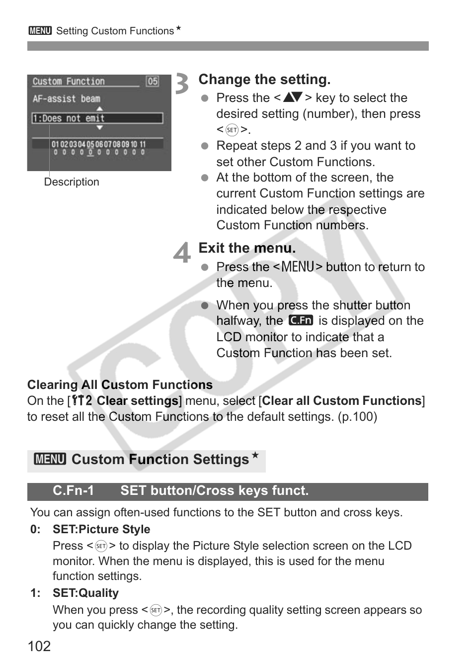 Canon EOS Rebel XTI User Manual | Page 102 / 180
