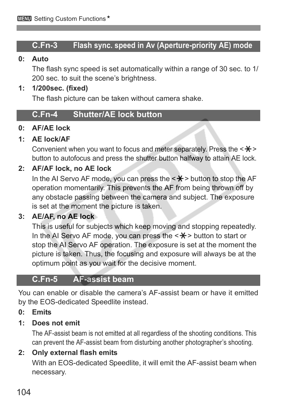 Canon EOS Rebel XTI User Manual | Page 104 / 180