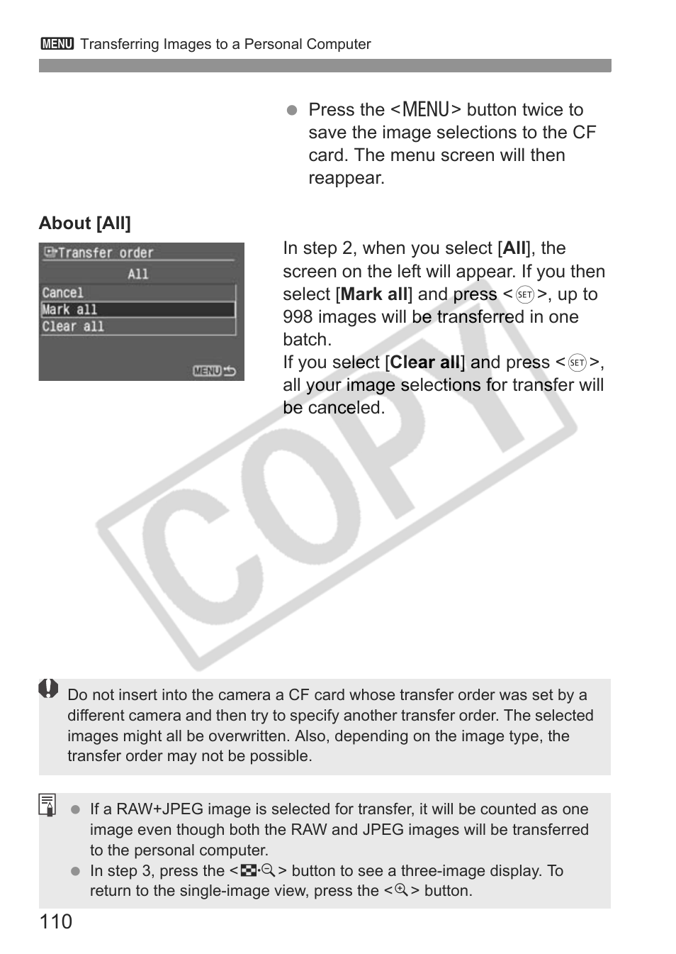 Canon EOS Rebel XTI User Manual | Page 110 / 180