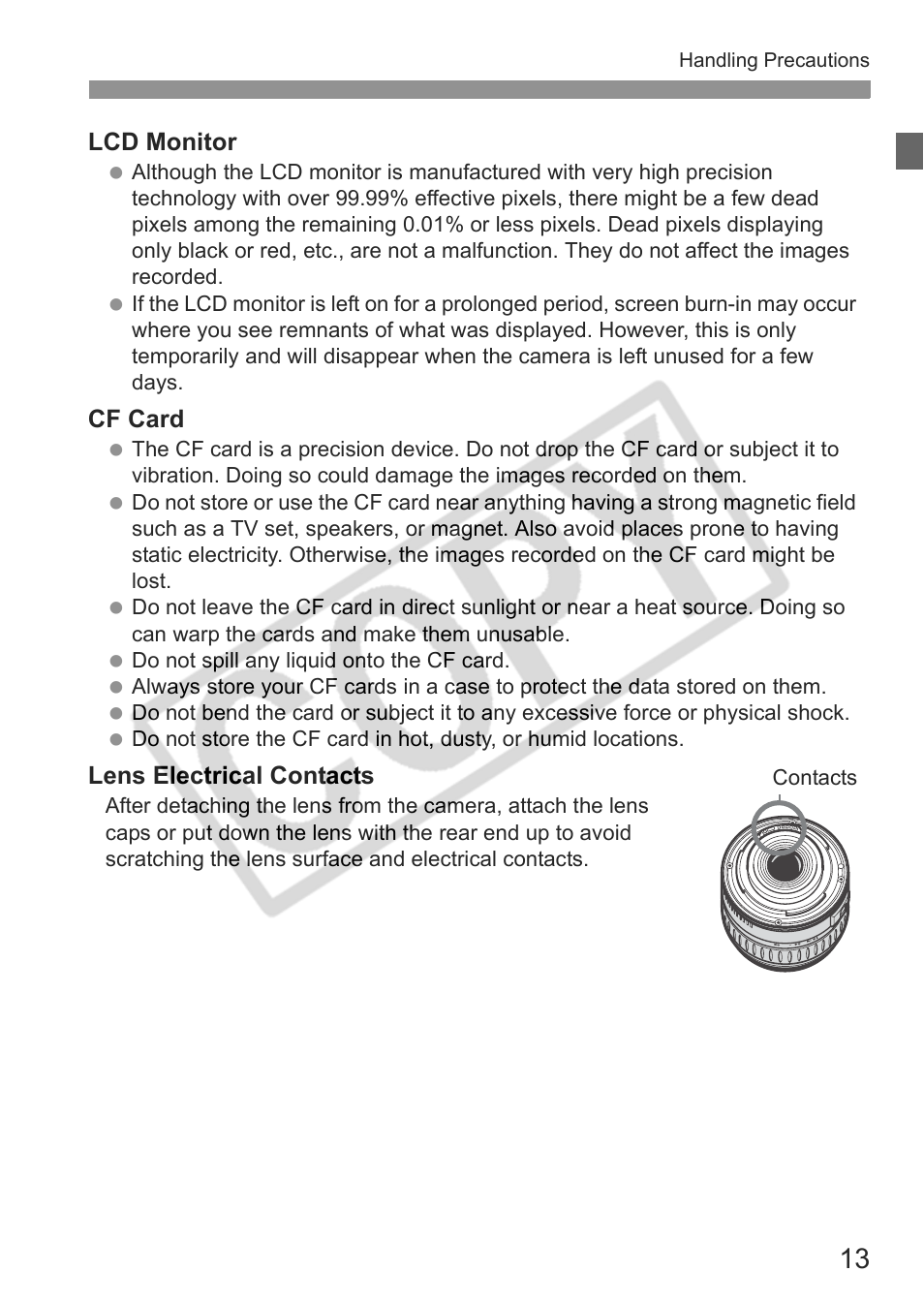 Canon EOS Rebel XTI User Manual | Page 13 / 180