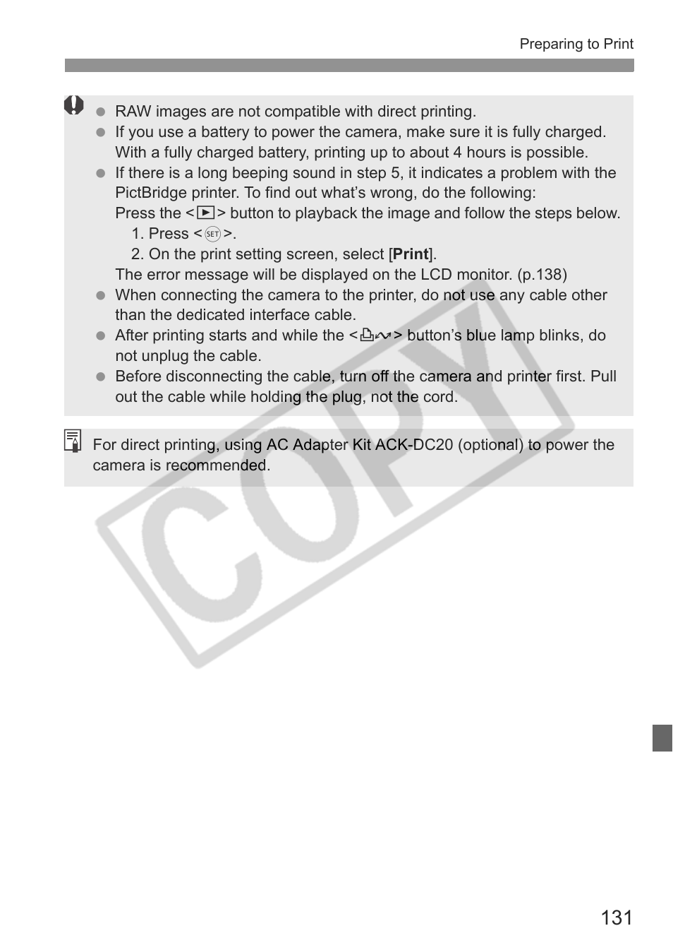 Canon EOS Rebel XTI User Manual | Page 131 / 180