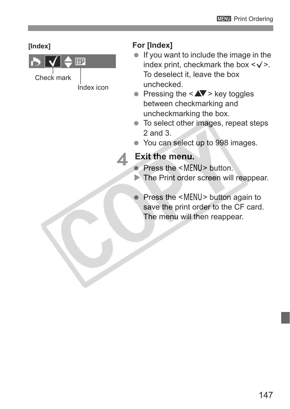 Canon EOS Rebel XTI User Manual | Page 147 / 180