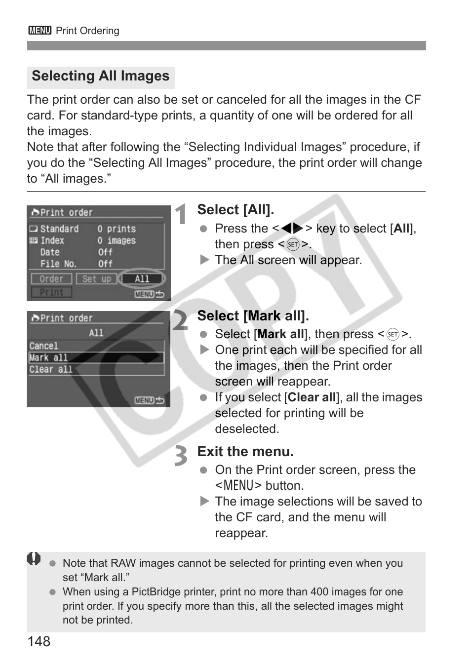 Canon EOS Rebel XTI User Manual | Page 148 / 180