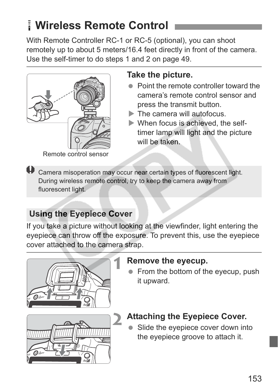 Rwireless remote control | Canon EOS Rebel XTI User Manual | Page 153 / 180