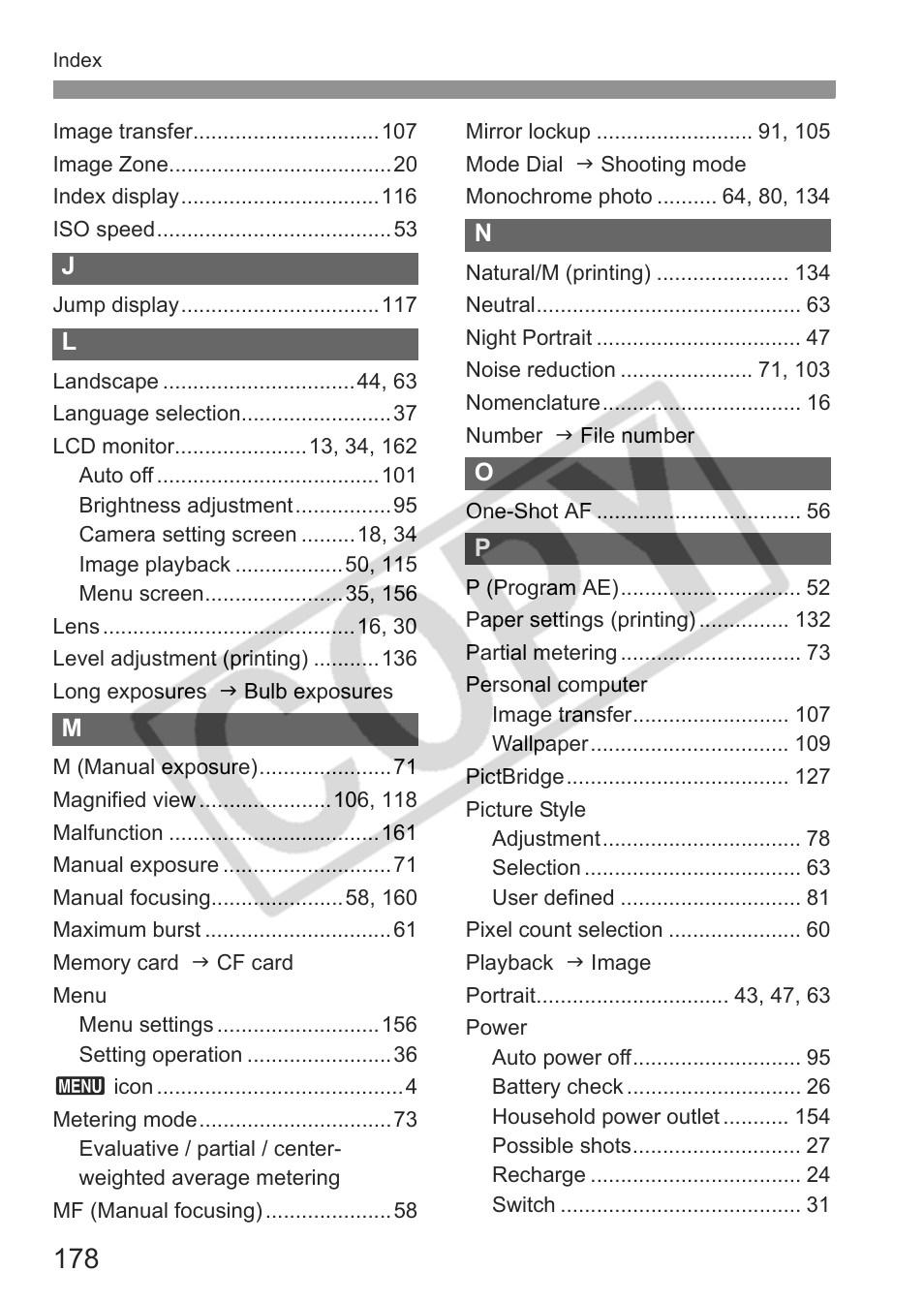 Canon EOS Rebel XTI User Manual | Page 178 / 180