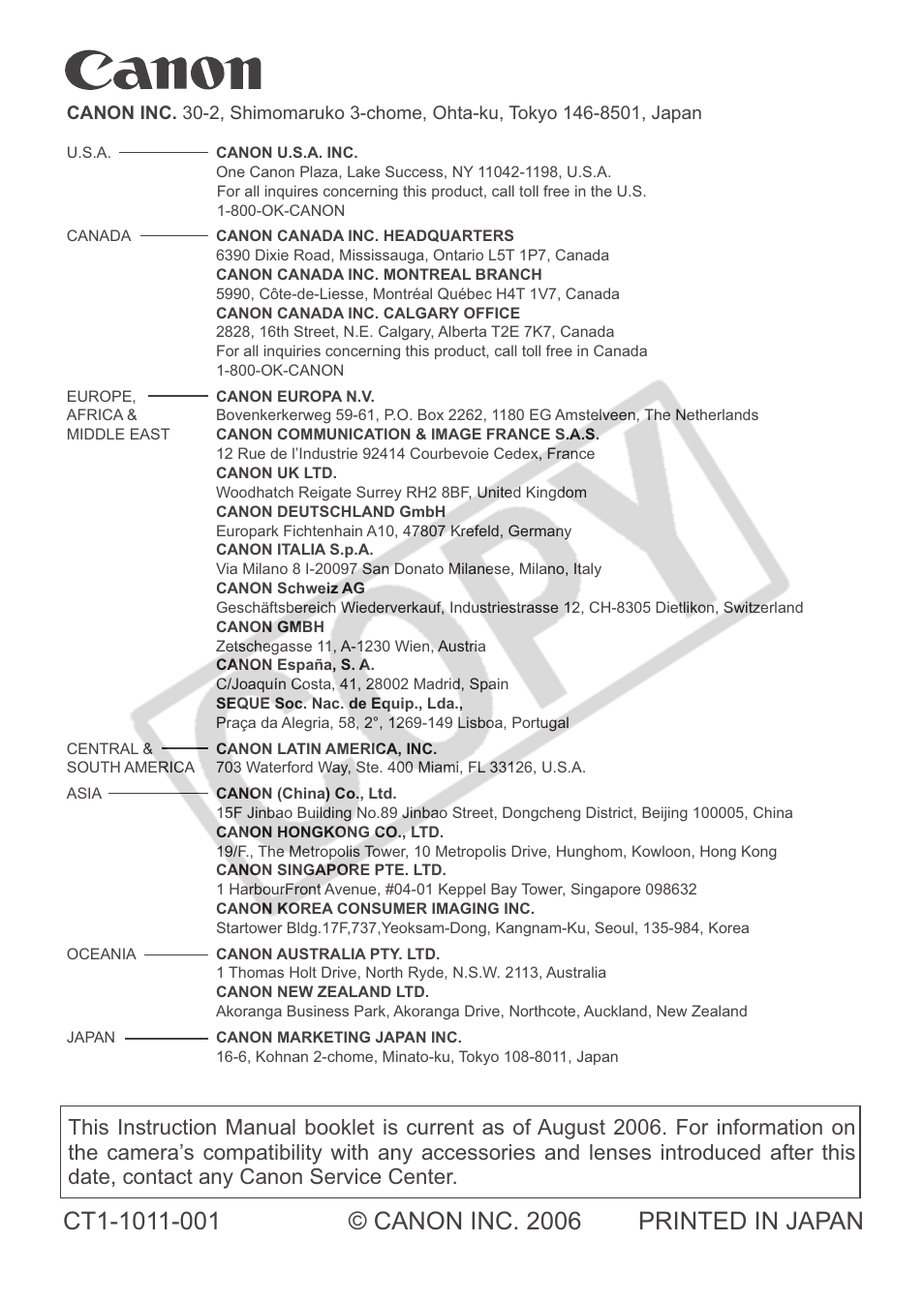 Canon EOS Rebel XTI User Manual | Page 180 / 180