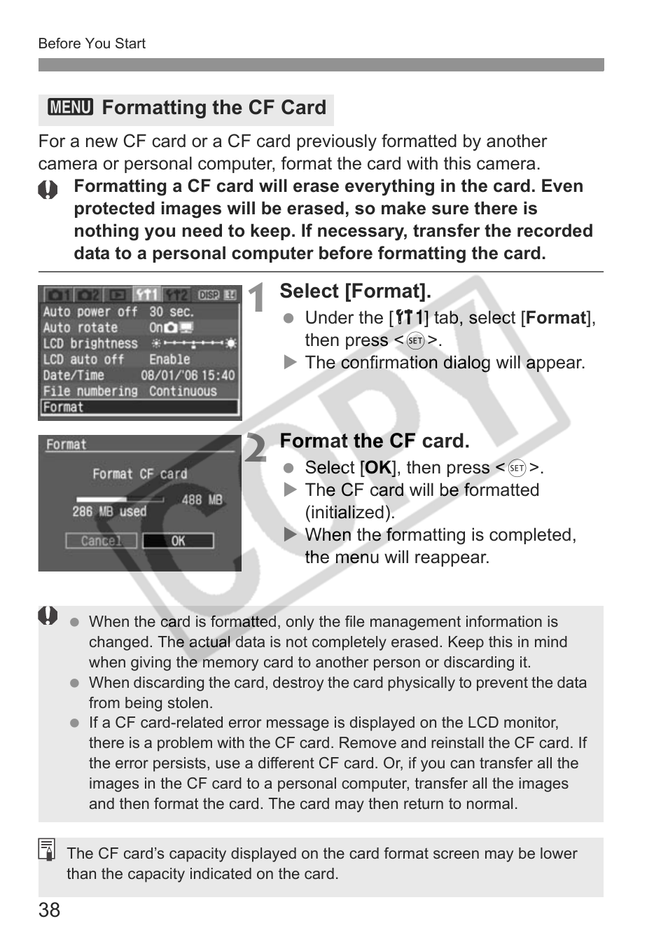 Canon EOS Rebel XTI User Manual | Page 38 / 180