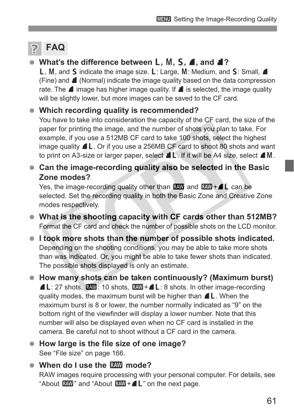 Canon EOS Rebel XTI User Manual | Page 61 / 180