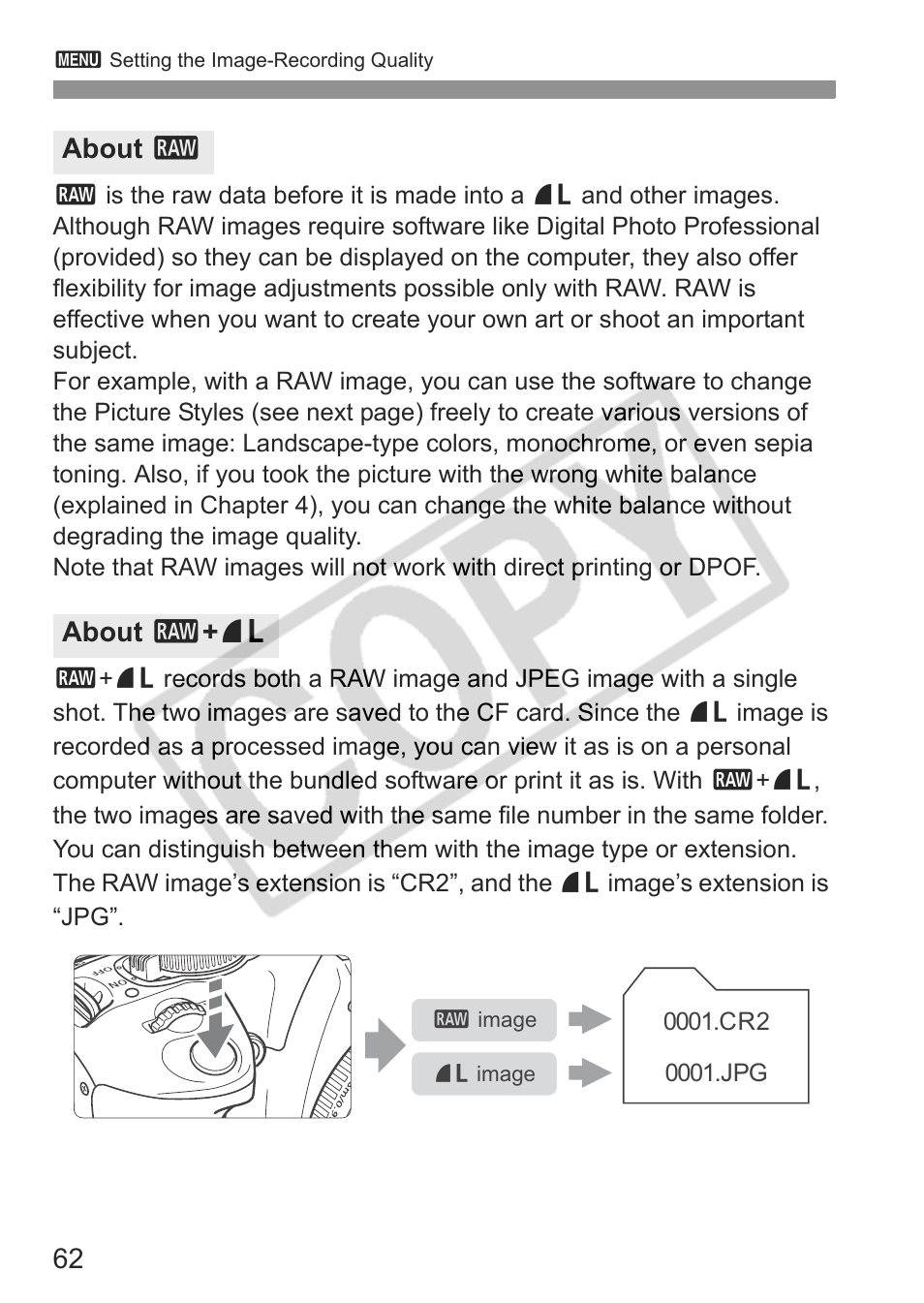 About 1 about 1 + 73 | Canon EOS Rebel XTI User Manual | Page 62 / 180