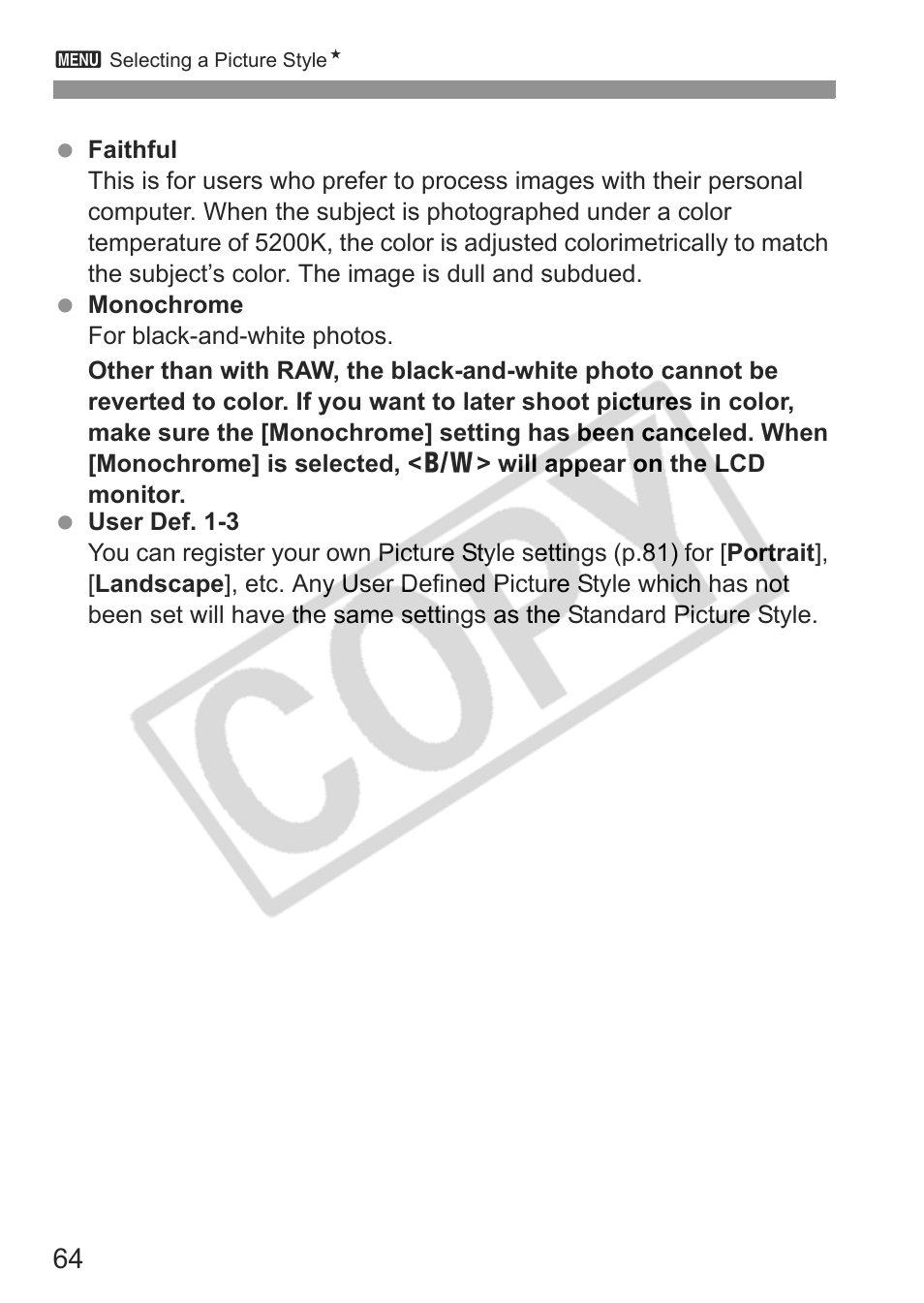 Canon EOS Rebel XTI User Manual | Page 64 / 180
