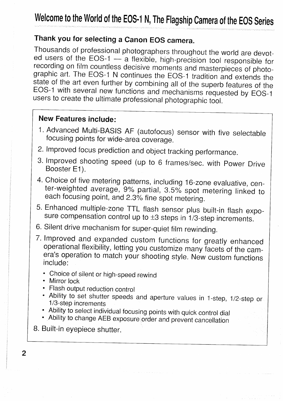 Canon EOS 1 N User Manual | Page 2 / 30