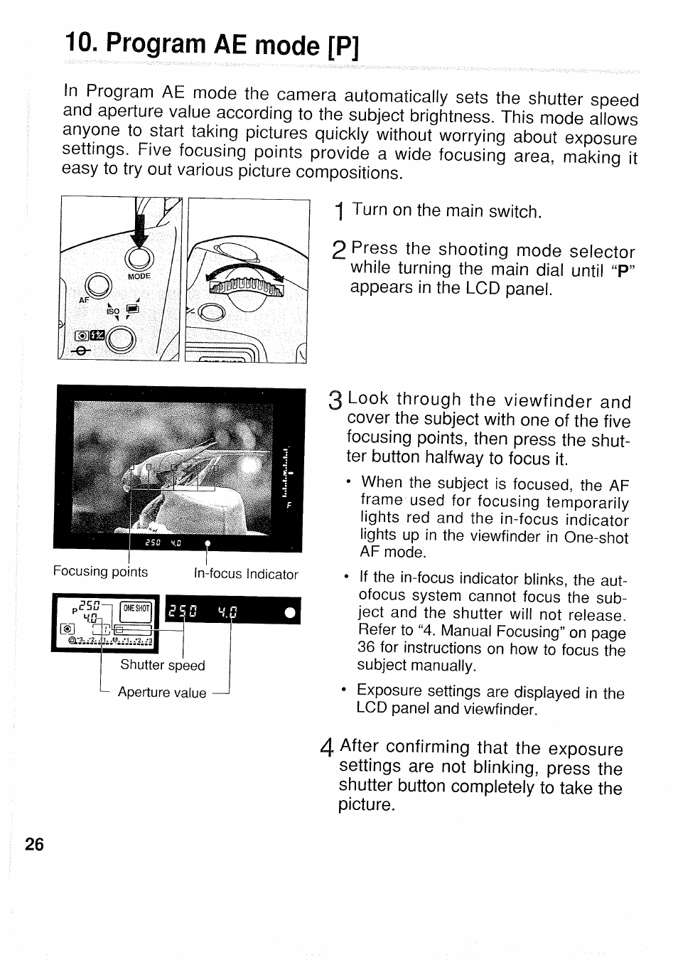 Program ae mode [p | Canon EOS 1 N User Manual | Page 26 / 30