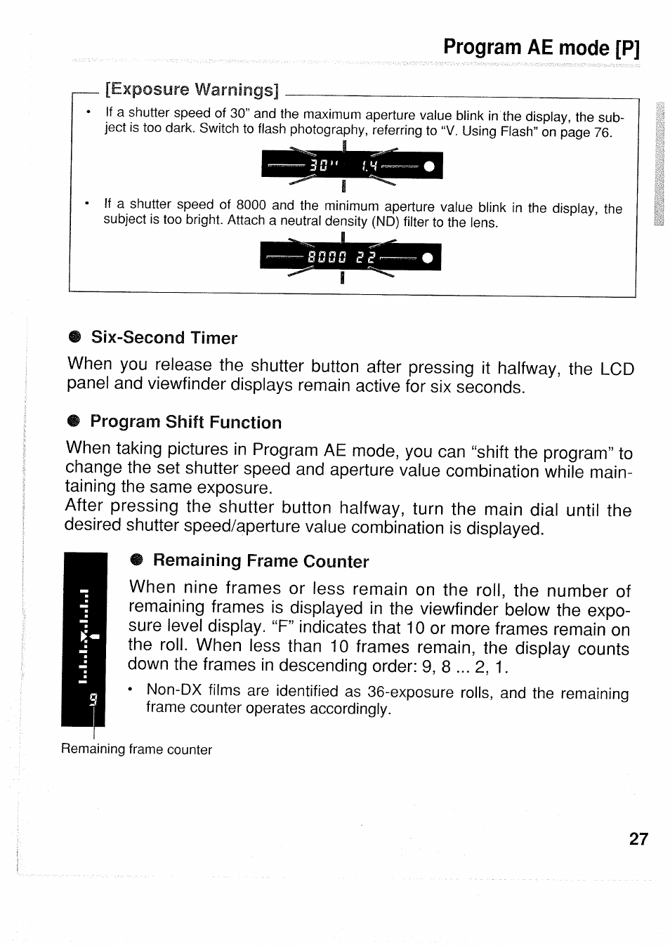 Program ae mode [p | Canon EOS 1 N User Manual | Page 27 / 30