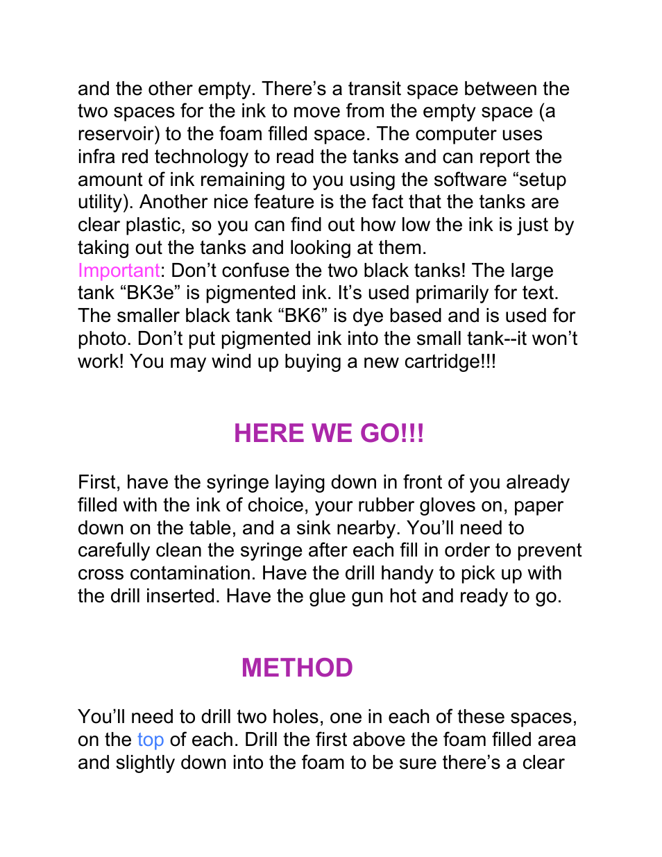 Here we go, Method | Canon i 860 User Manual | Page 3 / 5
