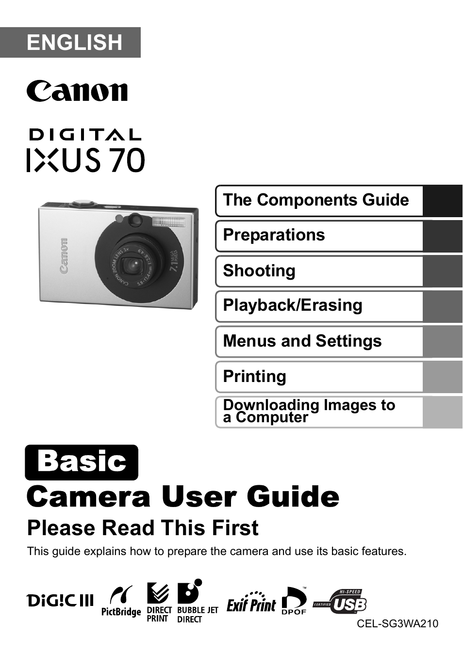 Canon 70 User Manual | 36 pages