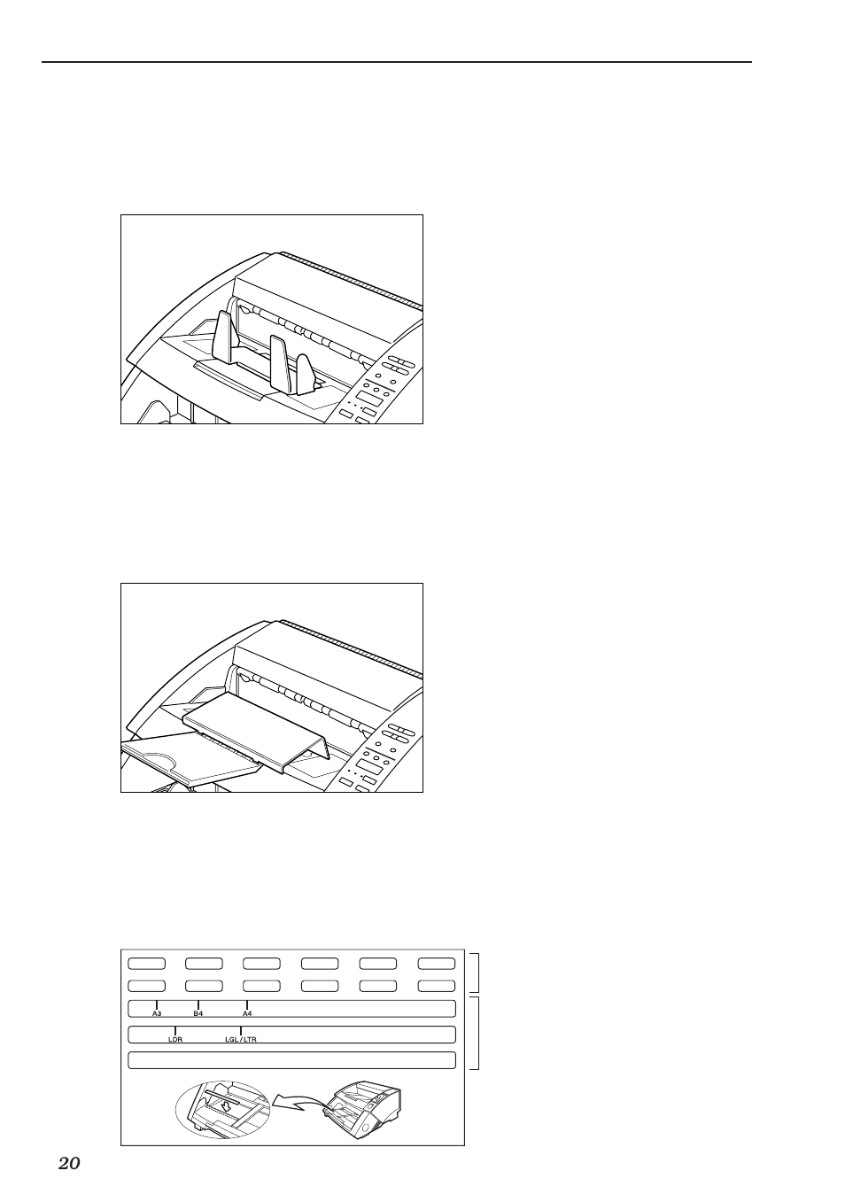 Plateau amovible, Plaque support de sortie des documents, Etiquettes de touches de fonction | Canon DR-5080C User Manual | Page 119 / 482