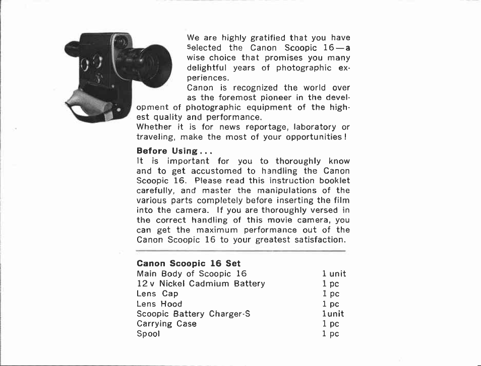 Canon SCOOPIC 16 User Manual | Page 4 / 67