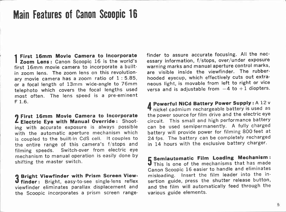 Canon SCOOPIC 16 User Manual | Page 6 / 67