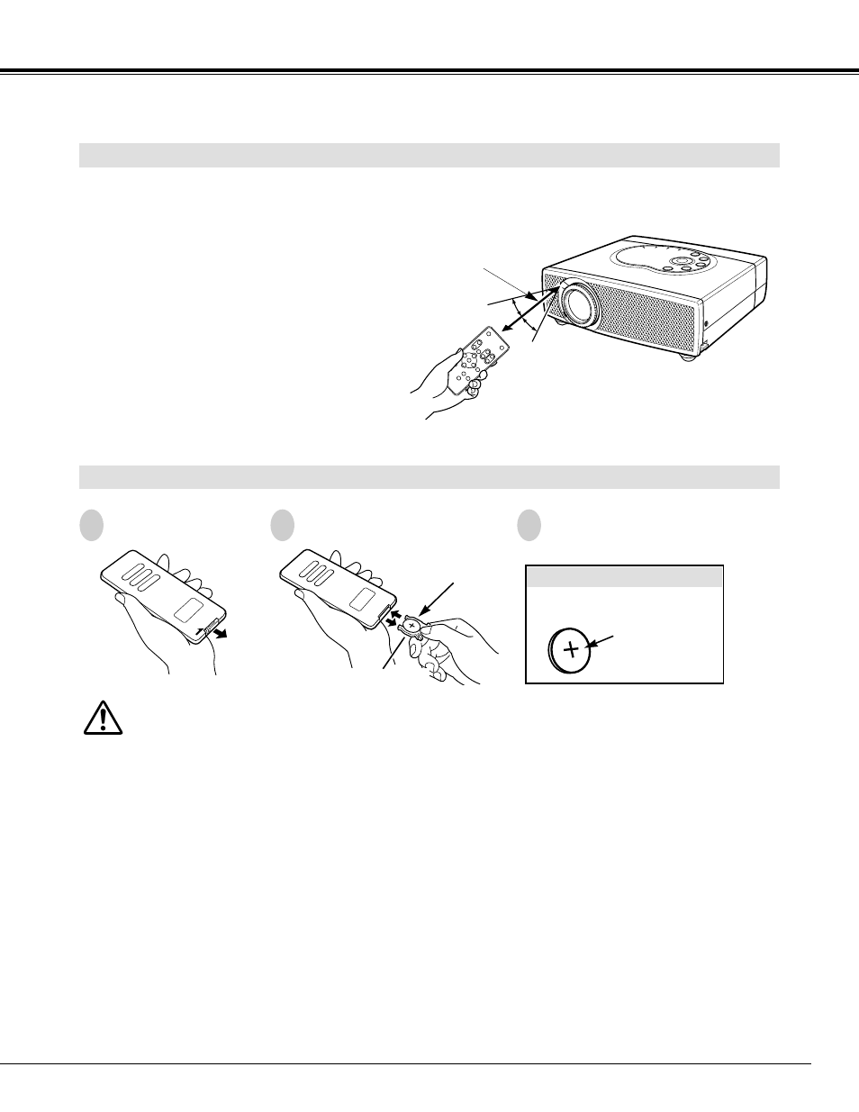 Before operation, Remote control battery installation, Operating range | Canon LV-S1 User Manual | Page 15 / 44