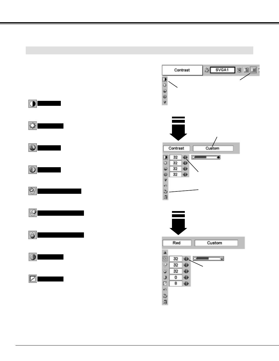 Computer input, Image level adjustment | Canon LV-S1 User Manual | Page 28 / 44