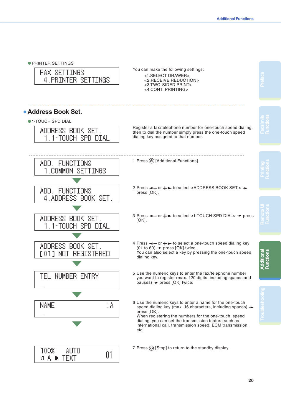 Address book set | Canon IR2020 User Manual | Page 21 / 30