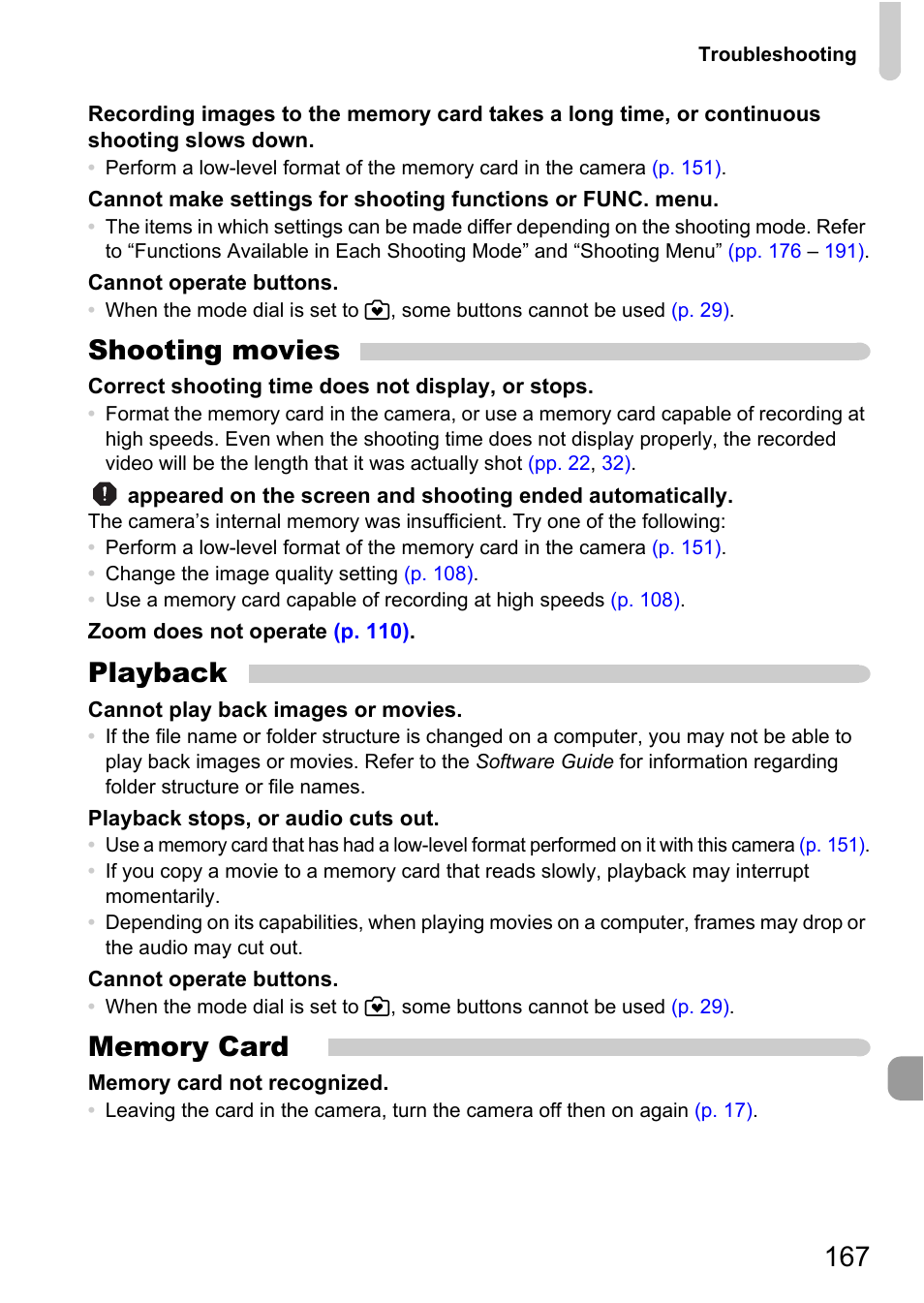 Shooting movies, Playback | Canon A2200 User Manual | Page 167 / 201