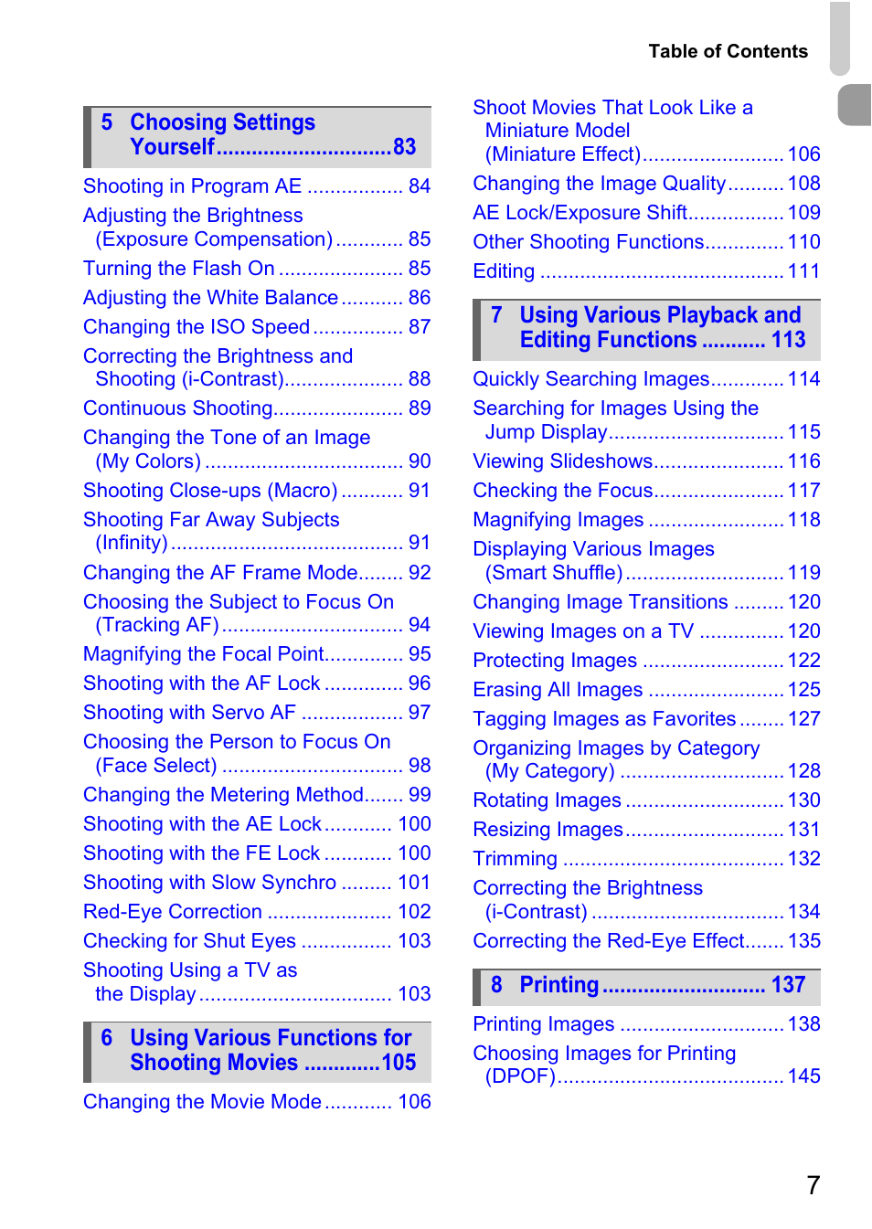 Canon A2200 User Manual | Page 7 / 201