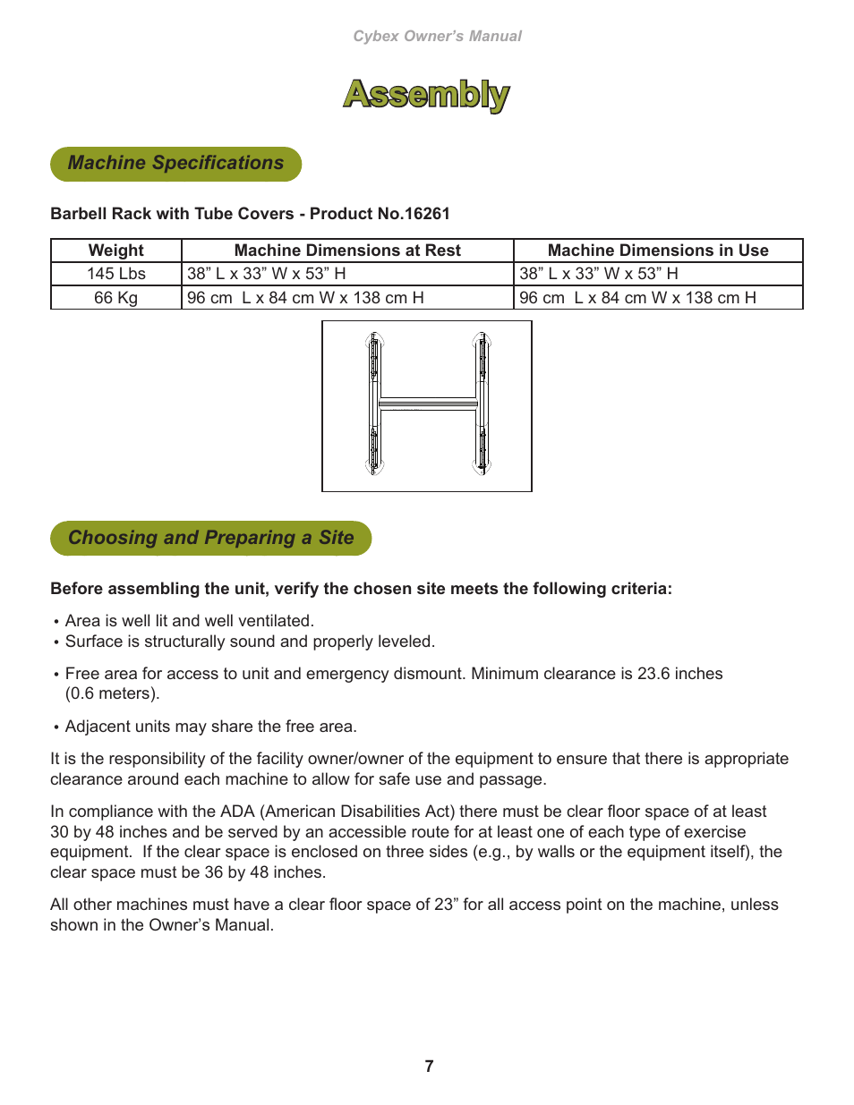 Assembly | Cybex 16262 Free Weight Barbell Rack with Tube Covers User Manual | Page 7 / 16
