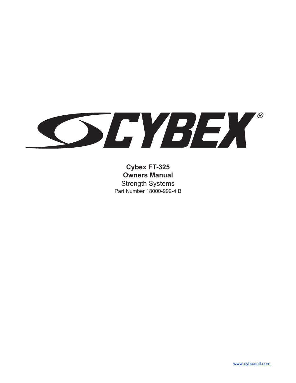 Cybex 18000-FT-325 Bravo User Manual | 30 pages