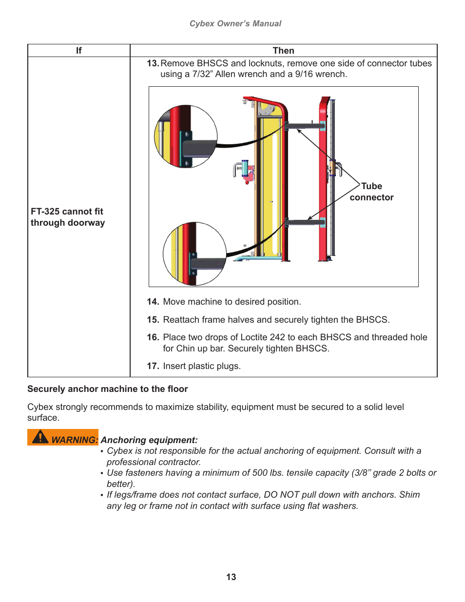 Cybex 18000-FT-325 Bravo User Manual | Page 13 / 30