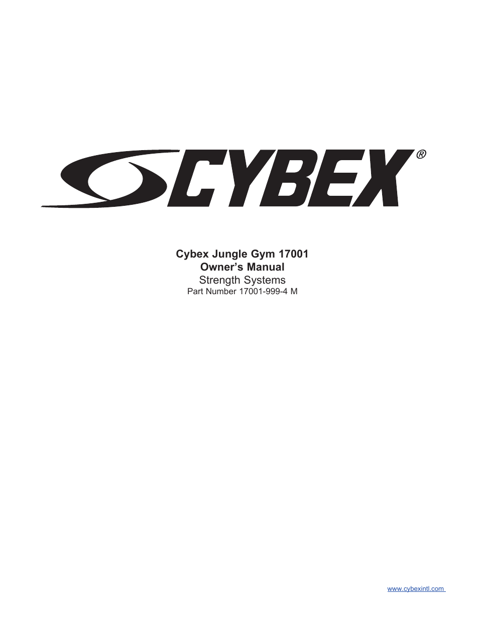 Cybex 17001 Jungle Gym User Manual | 70 pages